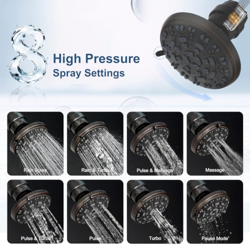 7'' High Pressure Filtered Rainfall Shower Head (Oil Rubbed Bronze / 7 Inch)