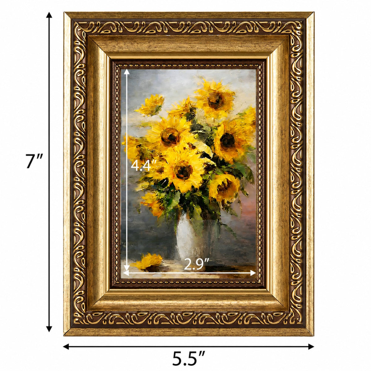 3.5x5 Vintage Picture Frame (Gold / 3.5x5 inch)