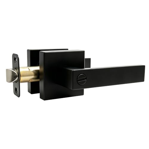 Privacy Matte Black Door Handles for Bedroom and Bathroom