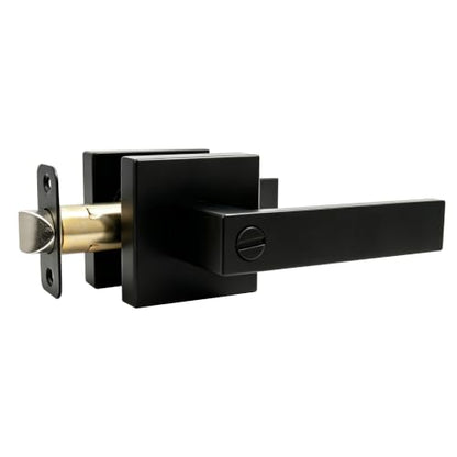 Privacy Matte Black Door Handles for Bedroom and Bathroom
