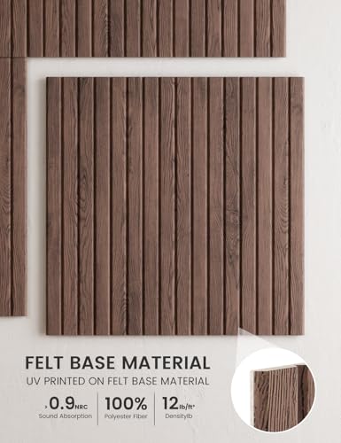 6 Pack Large Felt Bulletin Board (Walnut Slat / Fine-stripe 6-pack)