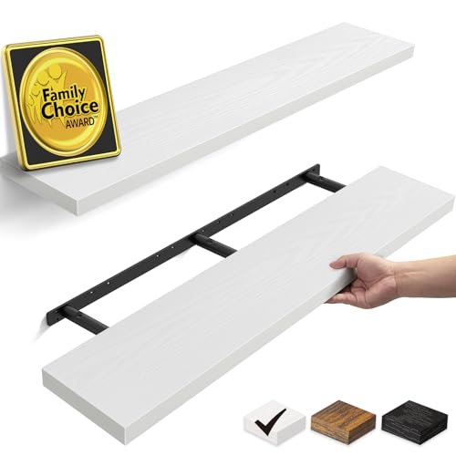 White Floating Shelves 47.2in (C. White - Modern Minimalist Style / 47.2inches)