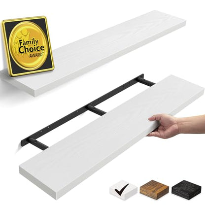White Floating Shelves 47.2in (C. White - Modern Minimalist Style / 47.2inches)