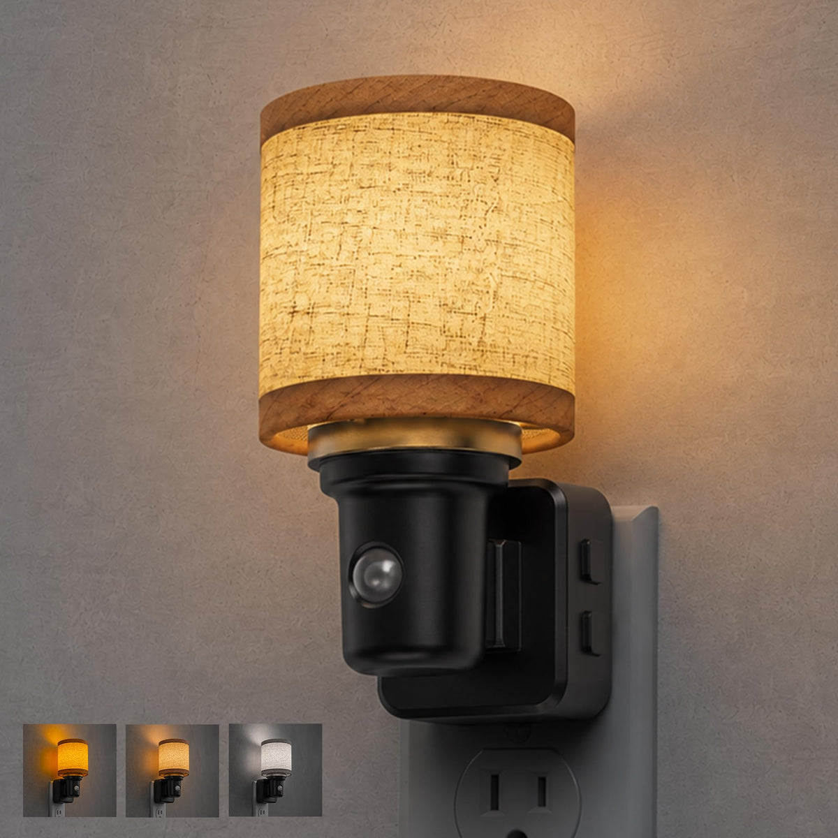 Night Lights Plug into Wall (Cylinder-3CCT / 1 Pack)