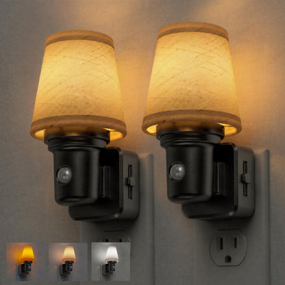 Night Lights Plug into Wall (Round Platform-3CCT / 2 Pack)