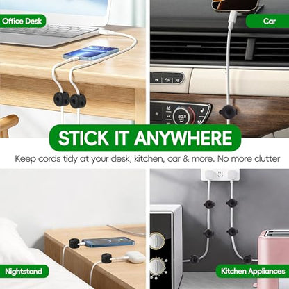 8 Pack Magnetic Cable Management Clips for Home Office Desk