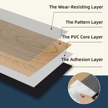 Peel and Stick Luxury Vinyl Plank (Cove Oak / 36 x 6 inches)