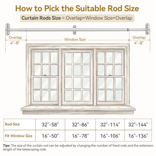 Silver Curtain Rod 32 (Silver / 32 to 114")
