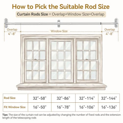 Silver Curtain Rod 32 (Silver / 32 to 114")