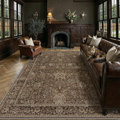 Area Rugs 10x12 Beige Vintage Rug for Living Room (Retro | Brown / 10' x 12' (Rectangular))