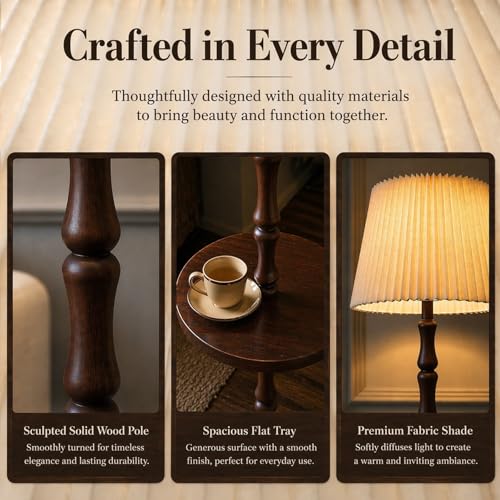 Real Wood Floor Lamp with Built