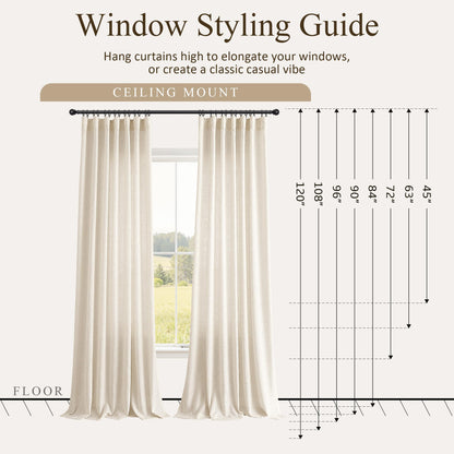 Cream Linen Curtains 80 Inches Long 2 Panels Drapes for Living Room (Linen / 50"W x 80"L (Pack of 2))
