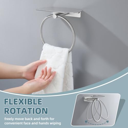 Swivel Towel Ring with Shelf Matte Black