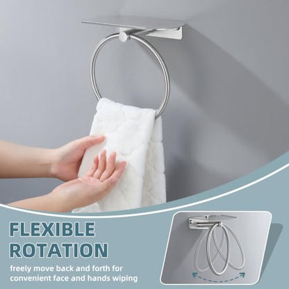 Swivel Towel Ring with Shelf Matte Black