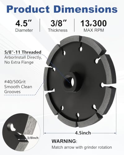 4.5" Diamond Tuck Point Blade 3 (3/8" Thick-Thread)