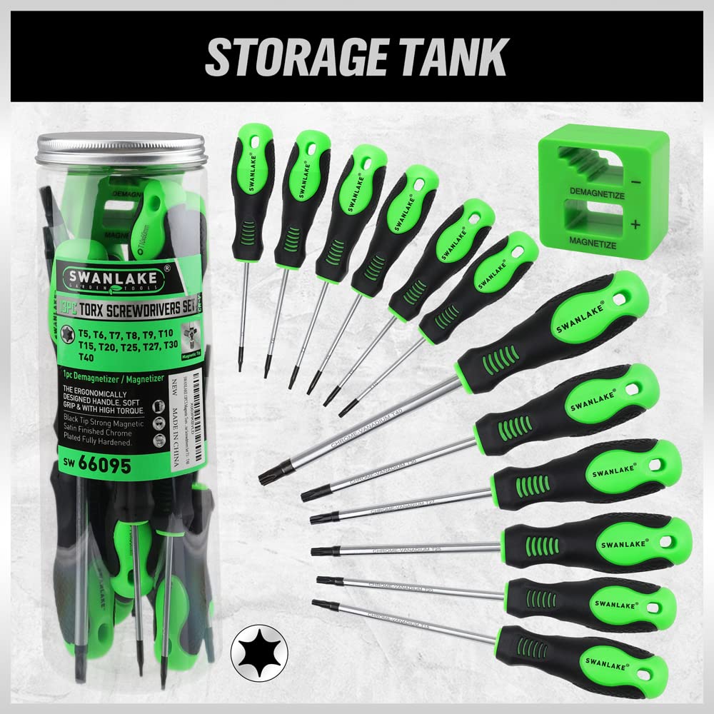 SWANLAKE Magnetic Torx Screwdriver Set (13-Piece Torx Screwdriver Set)
