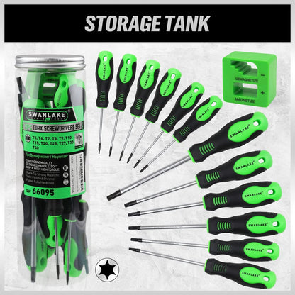 SWANLAKE Magnetic Torx Screwdriver Set (13-Piece Torx Screwdriver Set)