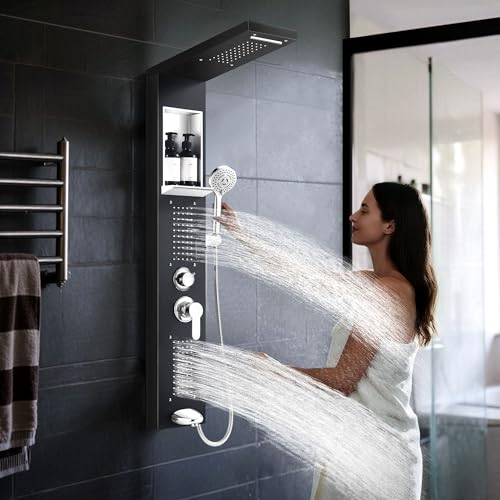Shower Panel Tower System with Handheld Sprayer
