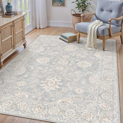 3x4 Blue Cream Neutral Area Rug (Blue / 3' x 4' (Rectangular))