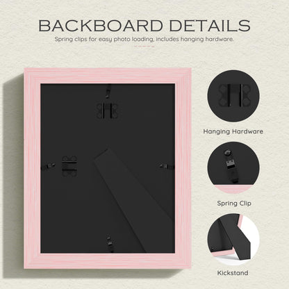 8x10 Blush Pink Wooden Picture Frame (Pink Frame Pink Mat / 8x10)