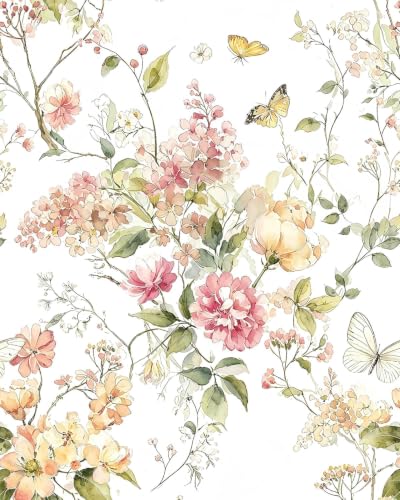 Floral Peel and Stick Wallpaper Peony Contact Paper Vintage Floral Wallpaper