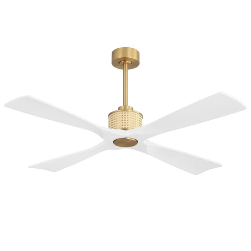 54" Ceiling Fan without Light 4 Wood Blades