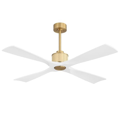 54" Ceiling Fan without Light 4 Wood Blades