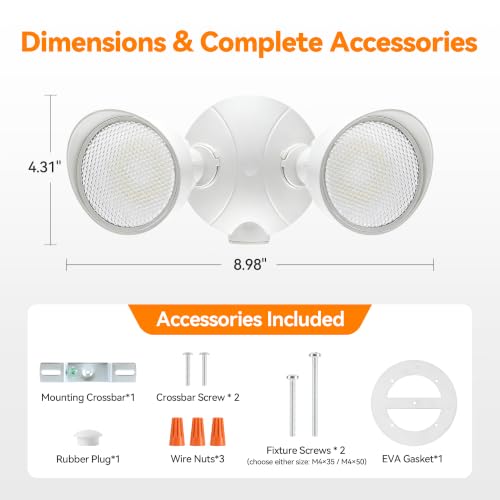 45W 5500LM Switch Controlled LED Security Lights