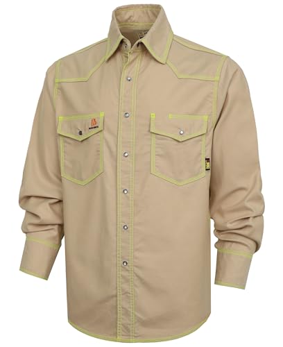 FR Welding Shirts Triple Stitched Pearl Snap Down 6.5oz Soft Canvas