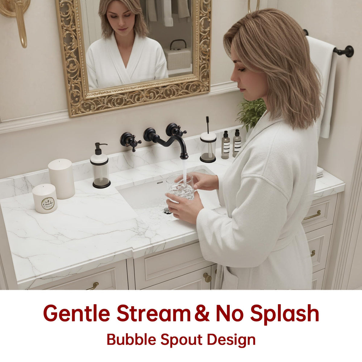 Wall Mount Bathroom Sink Faucet Vintage Oil Rubbed Bronze (Oil Rubbed Bronze)