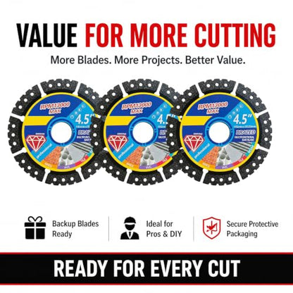 3 Pack 4.5" Diamond Multi