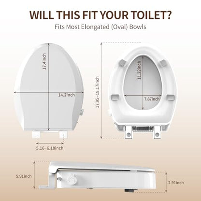 Raised Toilet Seat Elongated 18.5"