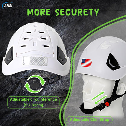 Type 2 OSHA Approved Hard Hat with Chin Strap (White Hard Hat)