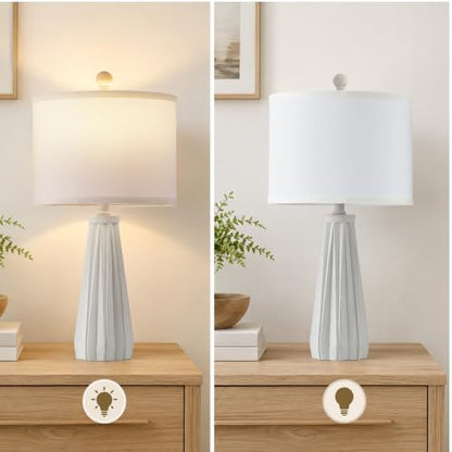 Rustic Bedside Table Lamps Set of 2
