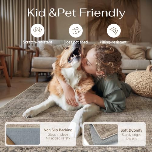 Taupe 6x9 Neutral Area Rugs for Living Room (Taupe / 6' x 9' (Rectangular))