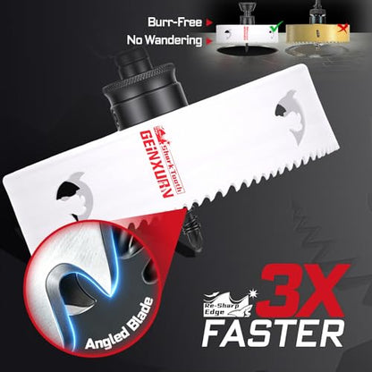 6 Inch(152mm) Hole Saw, 1PC HSS Bi-Metal Hole Saw Kit with Shark Tooth Hole Cutter for Wood,Drywall, PVC Boards and Thin Metal (1 PCS 6")