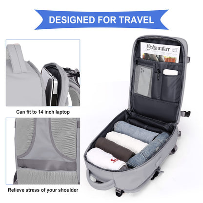 Travel Backpack For Women Men (Grey / 25 liters)