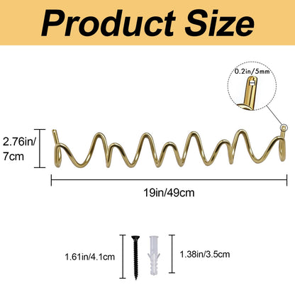 Wavy Wall Mount Coat Rack (Gold-1Piece / 19" x 2.95" (49cm x 7.5cm))
