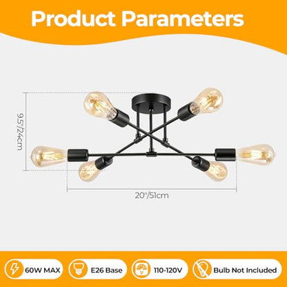 6 Lights Sputnik Chandelier
