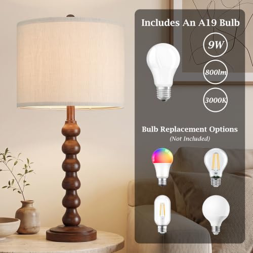 27" Farmhouse Modern Table Lamp for Living Room Bedroom