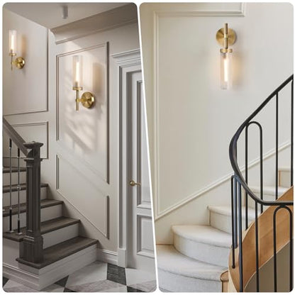 Brass Knurled Wall Sconce 18"