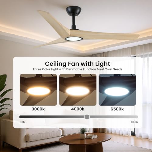 Wood Ceiling Fan with Light
