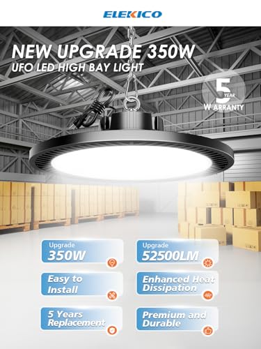 Industrial Grade 350W UFO LED High Bay Light SUPER BRIGHT 56000LM 5000K