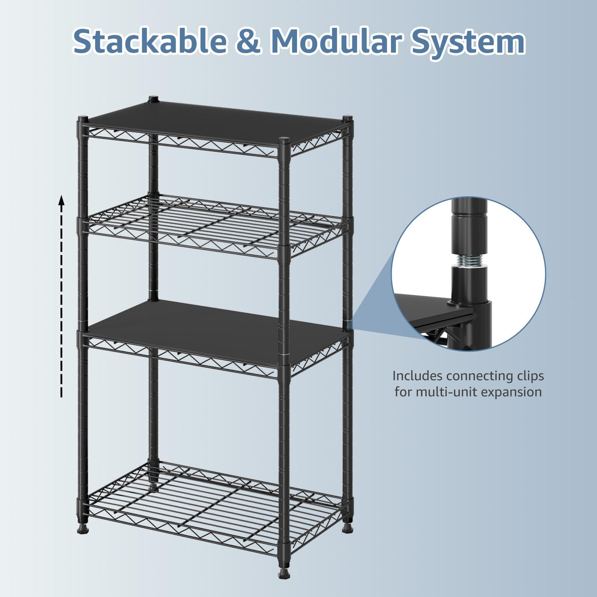 2 Tier Metal Storage Shelves (2 Tiers)