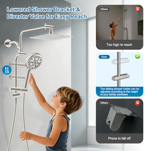 All Metal Rainfall Showerhead Combo