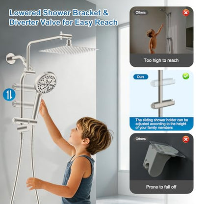 All Metal Rainfall Showerhead Combo