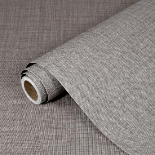 Grasscloth Peel and Stick Wallpaper Textured Contact Paper Faux Linen Removable Self Adhesive Vinyl Wallpaper for Bedroom Living Room Cabinets