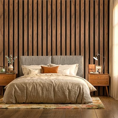Wood Slat Acoustic Wall Panels for Room Decor and Noise Reduction