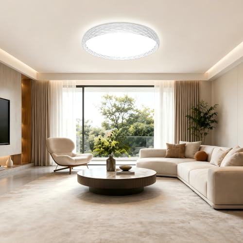 LED Flush Mount Ceiling Light with Sculptural Ring Design