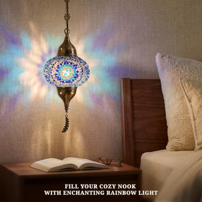 Turkish Moroccan Mosaic Pendant Light (Blue2)